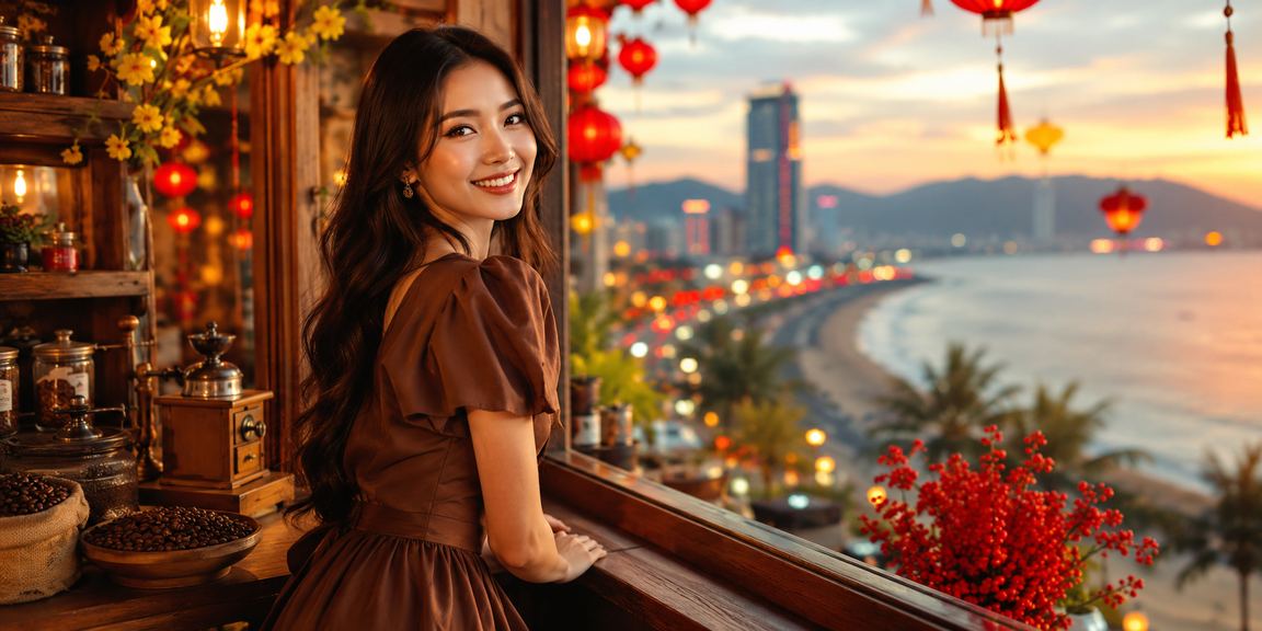 Người chơi thư giãn tại quán cà phê ở Quy Nhơn với điện thoại trên tay
